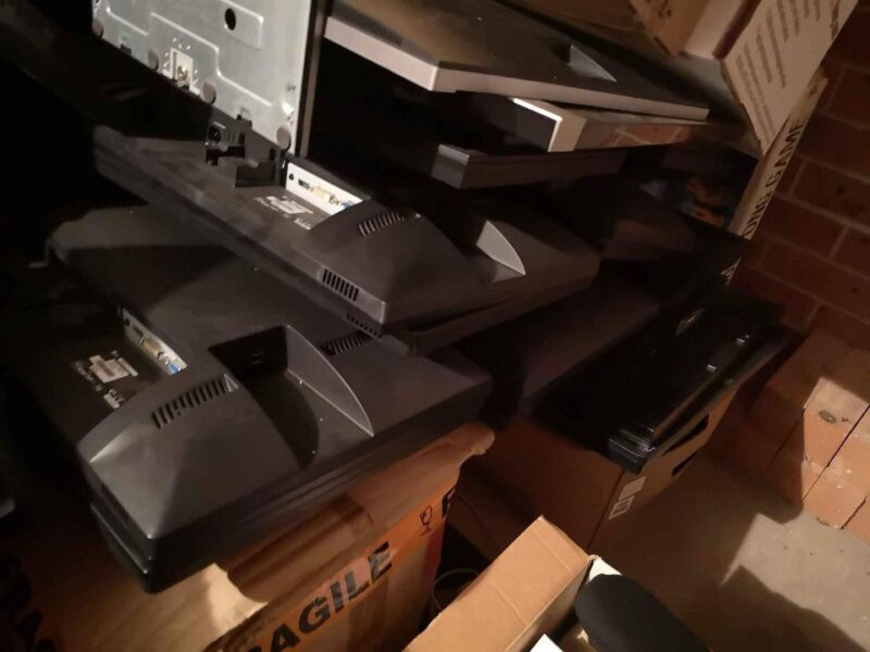 Bulk PC and Monitors Lot, 20 Monitors, 30 Desktops, Prefer To Sell As Lot.