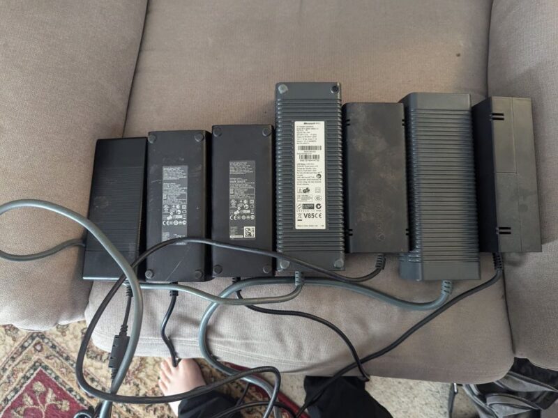 Massive Xbox Lot - 7 Xbox 360s, 3 Xbox Ones, 22 controllers, 7 power packs!