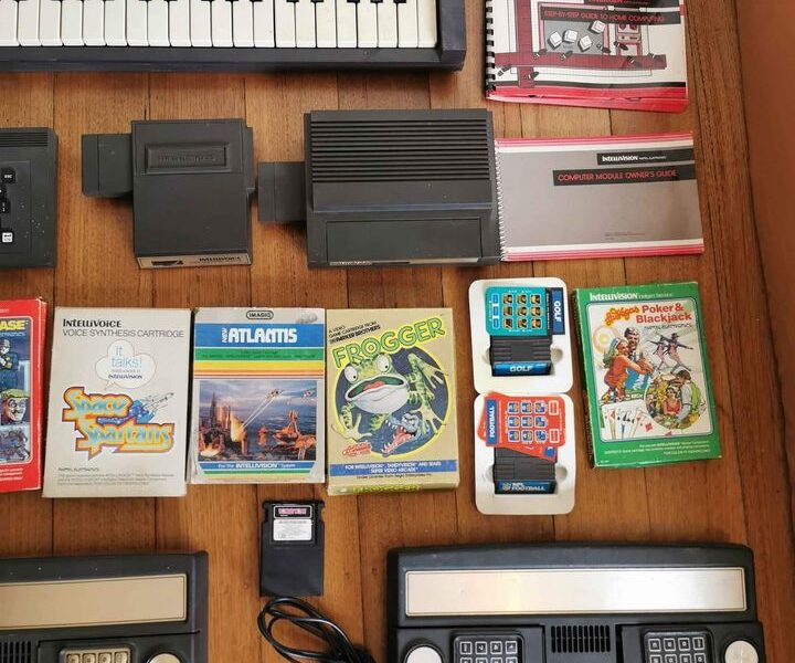 Lot Of Intellivision Vintage Video Games, Consoles And Accessories Bulk Lot.