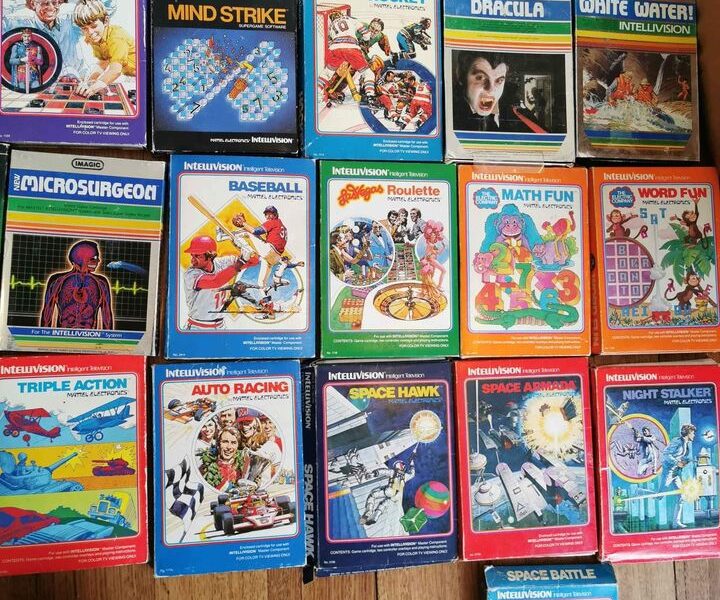 Lot Of Intellivision Vintage Video Games, Consoles And Accessories Bulk Lot.