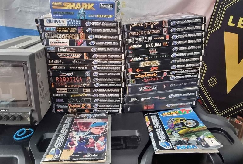 Sega Saturn Boxed Console With Boxed Accessories And 31 Games.